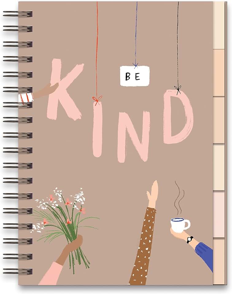 Cute hardcover daily journal with tabs and color sections