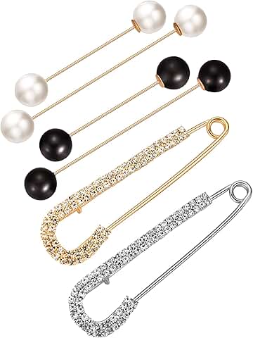 Six-Piece Women's Brooch Pins for Sweaters and Dresses