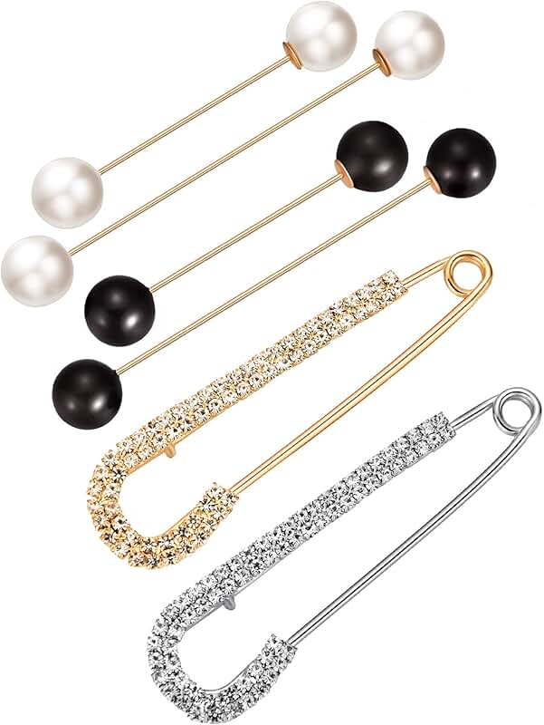Six-Piece Women's Brooch Pins for Sweaters and Dresses