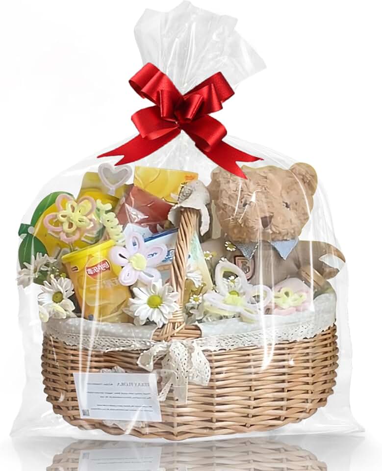 20 Clear Gift Bags, 30x40 Inches, Extra Large