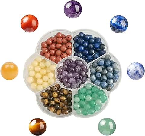 280pcs 6mm Natural Chakra Round Stone Beads for Jewelry Making
