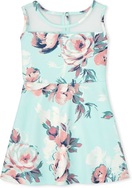 Baby Girl Floral Mesh Dress for 6-9 Months