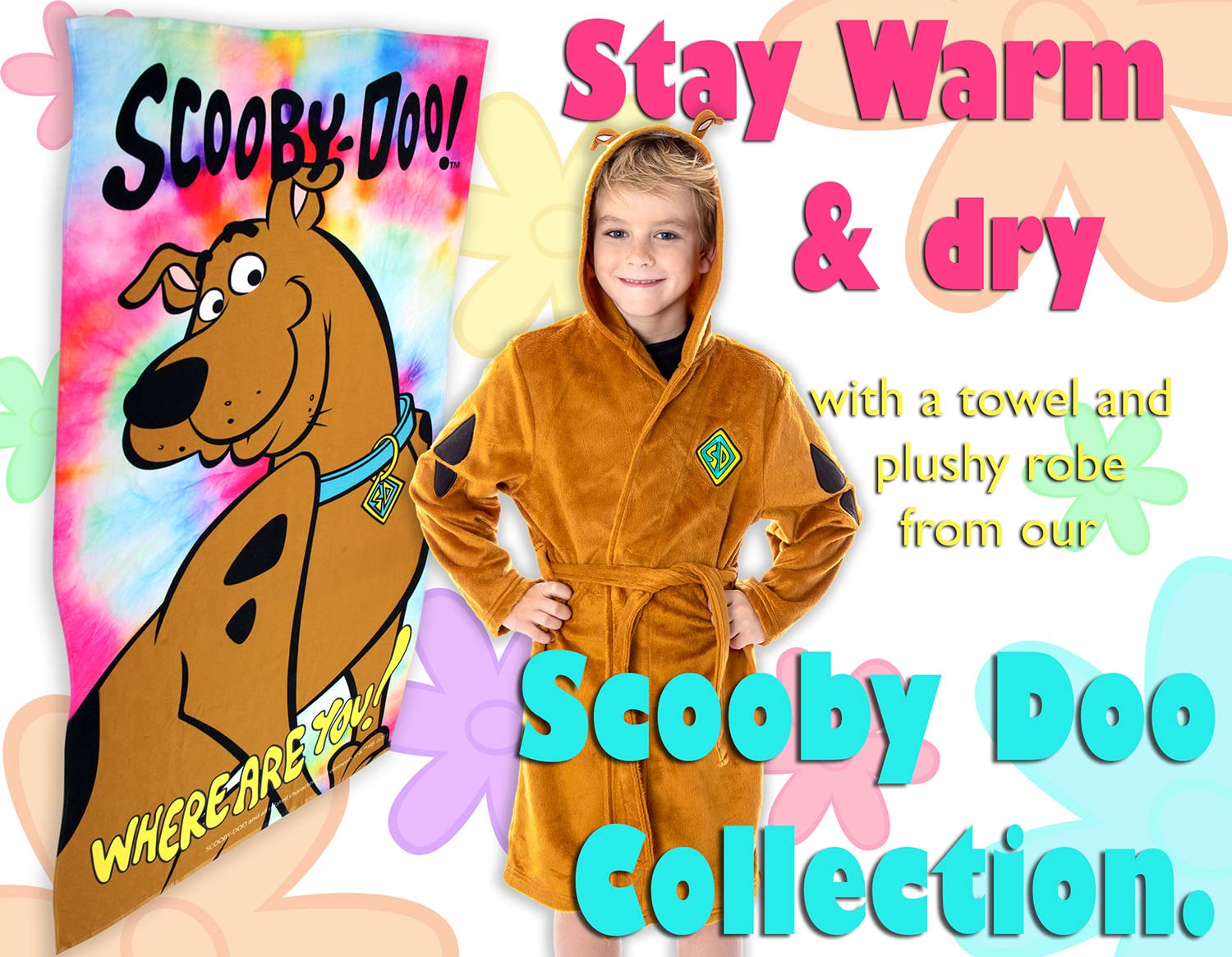 Scooby Doo Where are You Tie Dye Beach Towel Bath Towel