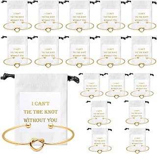 18-Piece Bridesmaid Love Knot Bracelet Set with Bags and Cards