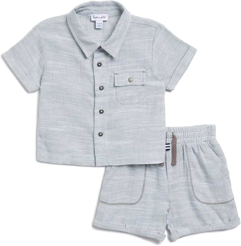 Baby Boys Linen Shirt and Shorts Set