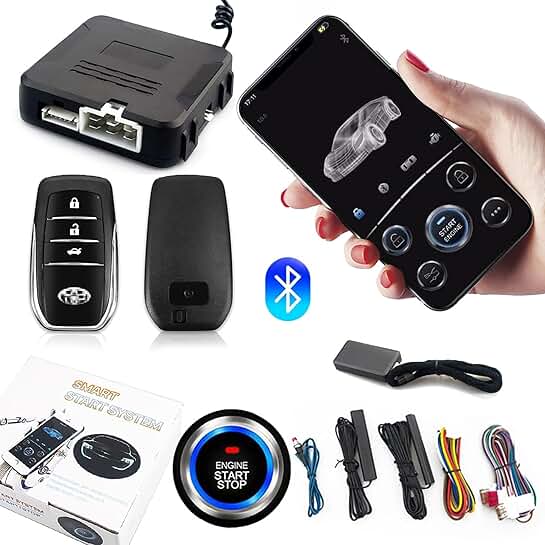 Car Remote Start and Stop Kit with Keyless Entry and Bluetooth Control