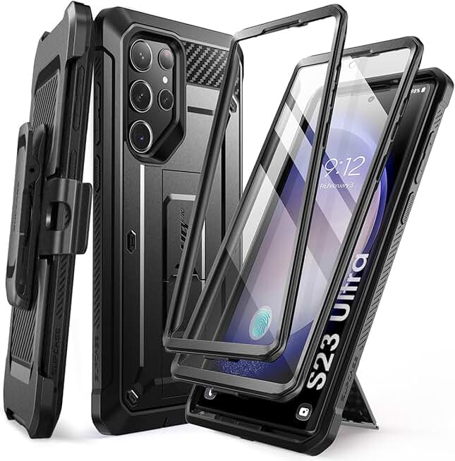 Samsung Galaxy S23 Ultra case with stand and screen protector