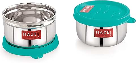 Set of 2 Stainless Steel Kitchen Storage Containers