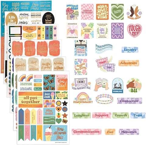 300 Motivational Bestie Vision Board Stickers for Parties and Planning