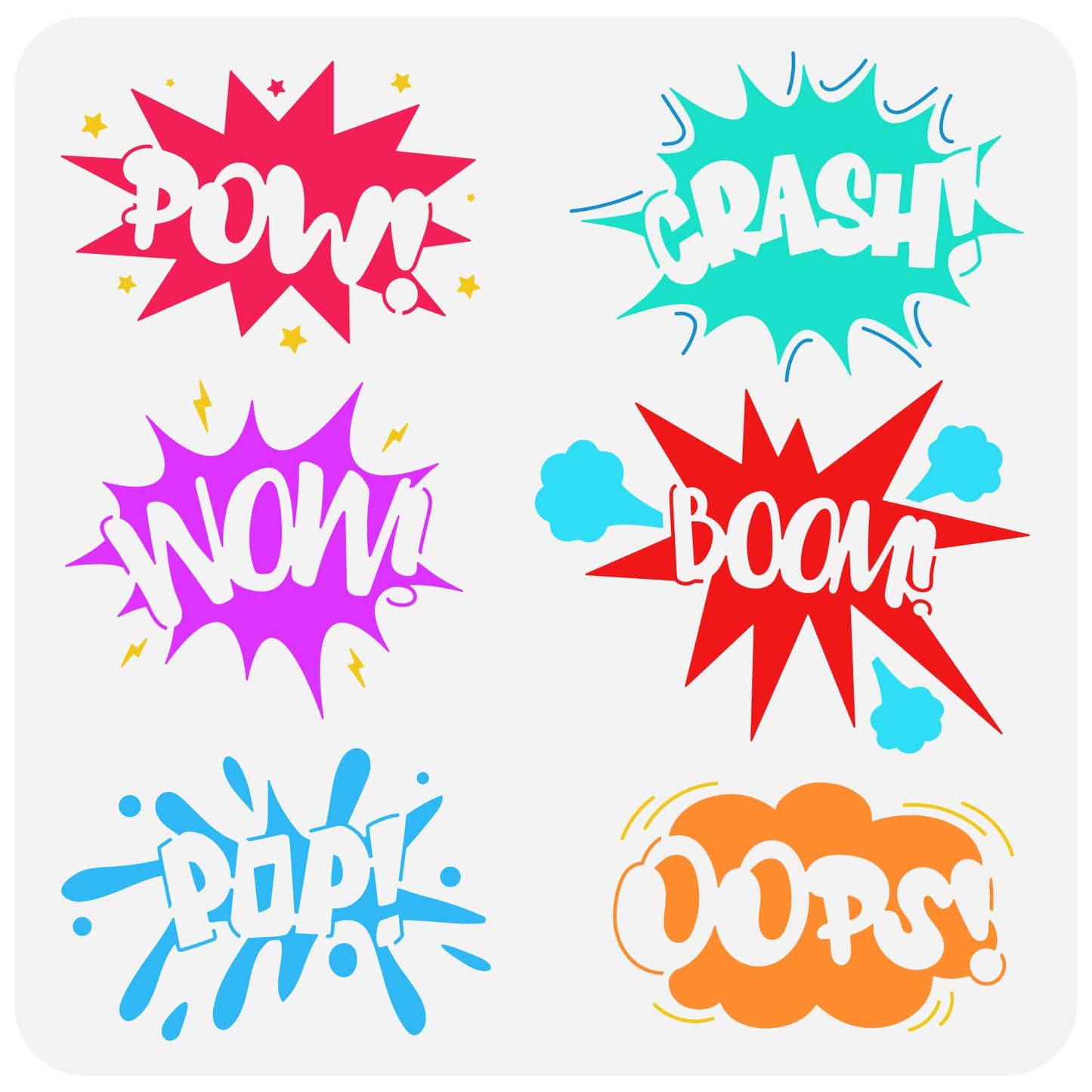 Comic Pop Art Template 11.8x11.8 inch Plastic PET