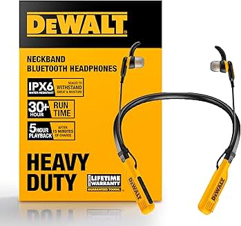 Heavy Duty Bluetooth Neckband Headphones with 30H Runtime