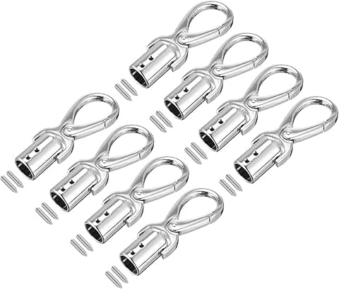 Set of 8 Silver 12mm Cord End Caps for Jewelry and Crafts