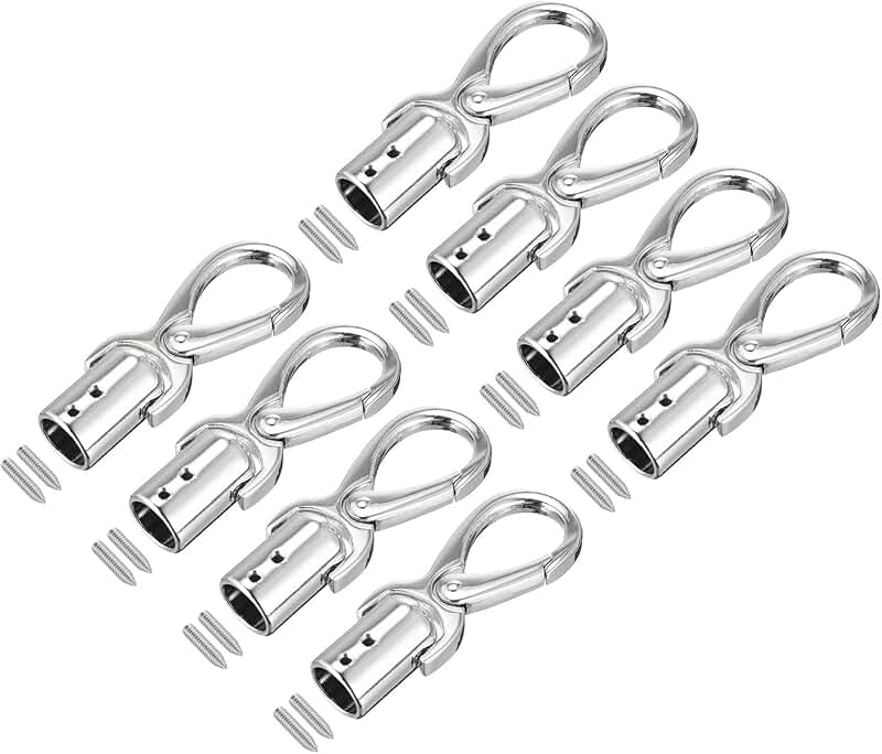Set of 8 Silver 12mm Cord End Caps for Jewelry and Crafts
