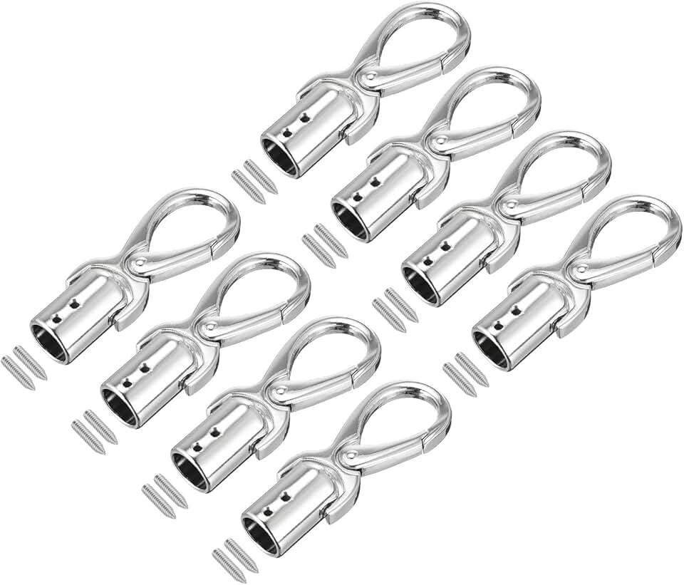 Set of 8 Silver 12mm Cord End Caps for Jewelry and Crafts