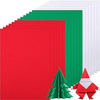 300 Sheets of Red, Green, and White Cardstock for Crafts