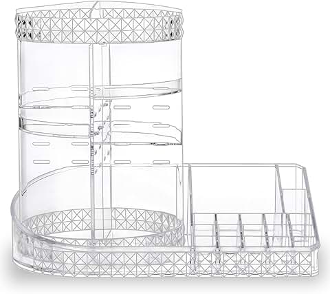 Large Clear Rotating Skincare and Perfume Organizer
