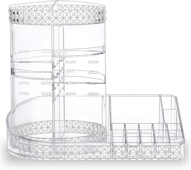 Large Clear Rotating Skincare and Perfume Organizer