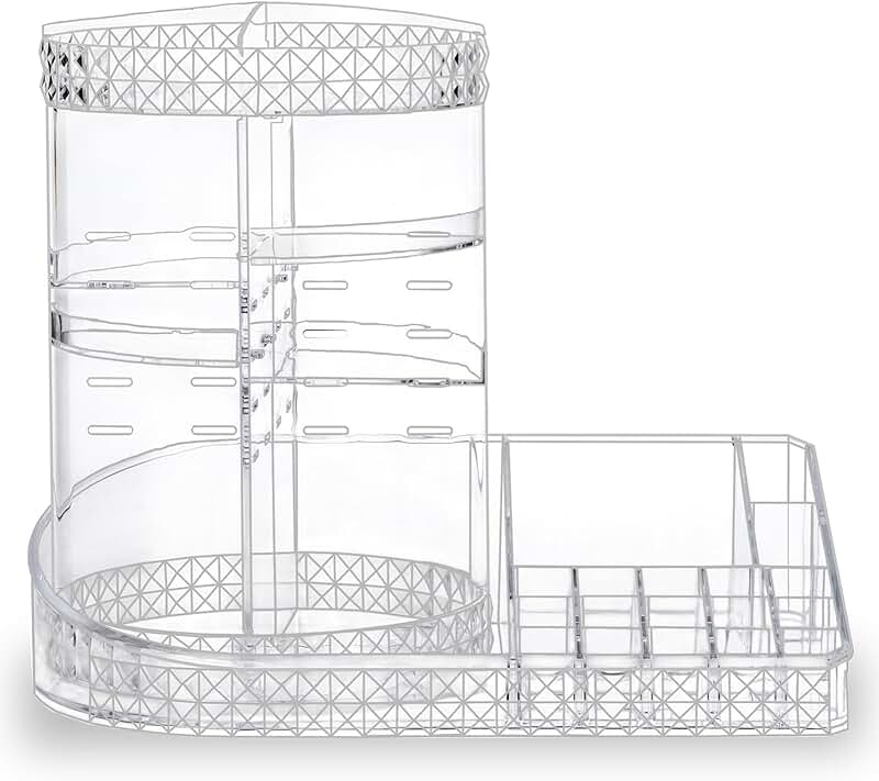 Large Clear Rotating Skincare and Perfume Organizer