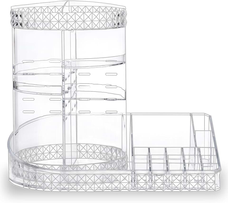 Large Clear Rotating Skincare and Perfume Organizer
