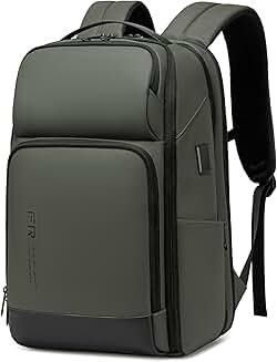 17-Inch Green Travel Backpack with USB and Water Resistance