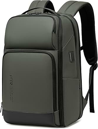 17-Inch Green Travel Backpack with USB and Water Resistance