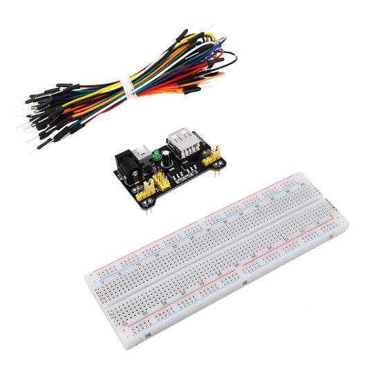 Electronics Fun Kit with Power Supply, Breadboard, and Jumper Wires