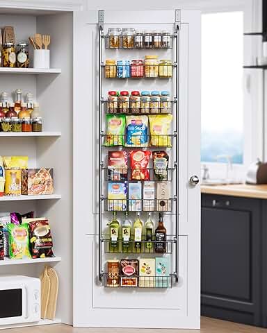 8-Tier Over-the-Door Pantry Organizer in Black