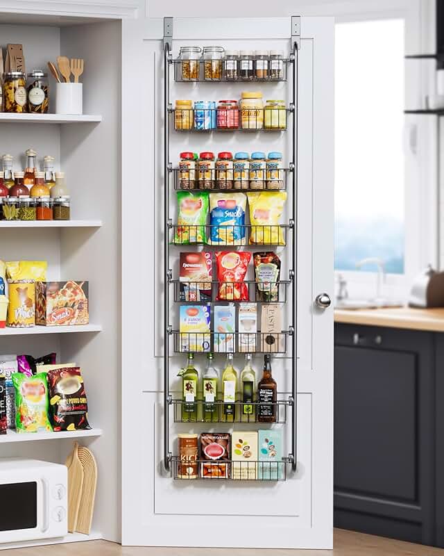 8-Tier Over-the-Door Pantry Organizer in Black