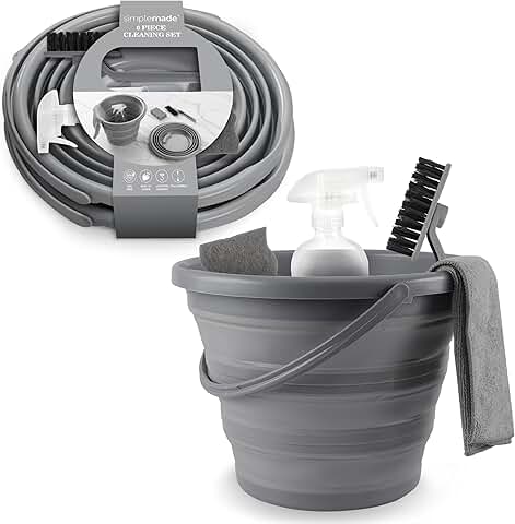 Collapsible Cleaning Bucket Set with Spray, Rag, Brush