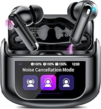 Wireless Bluetooth Earbuds with Touch Screen and Noise Cancellation