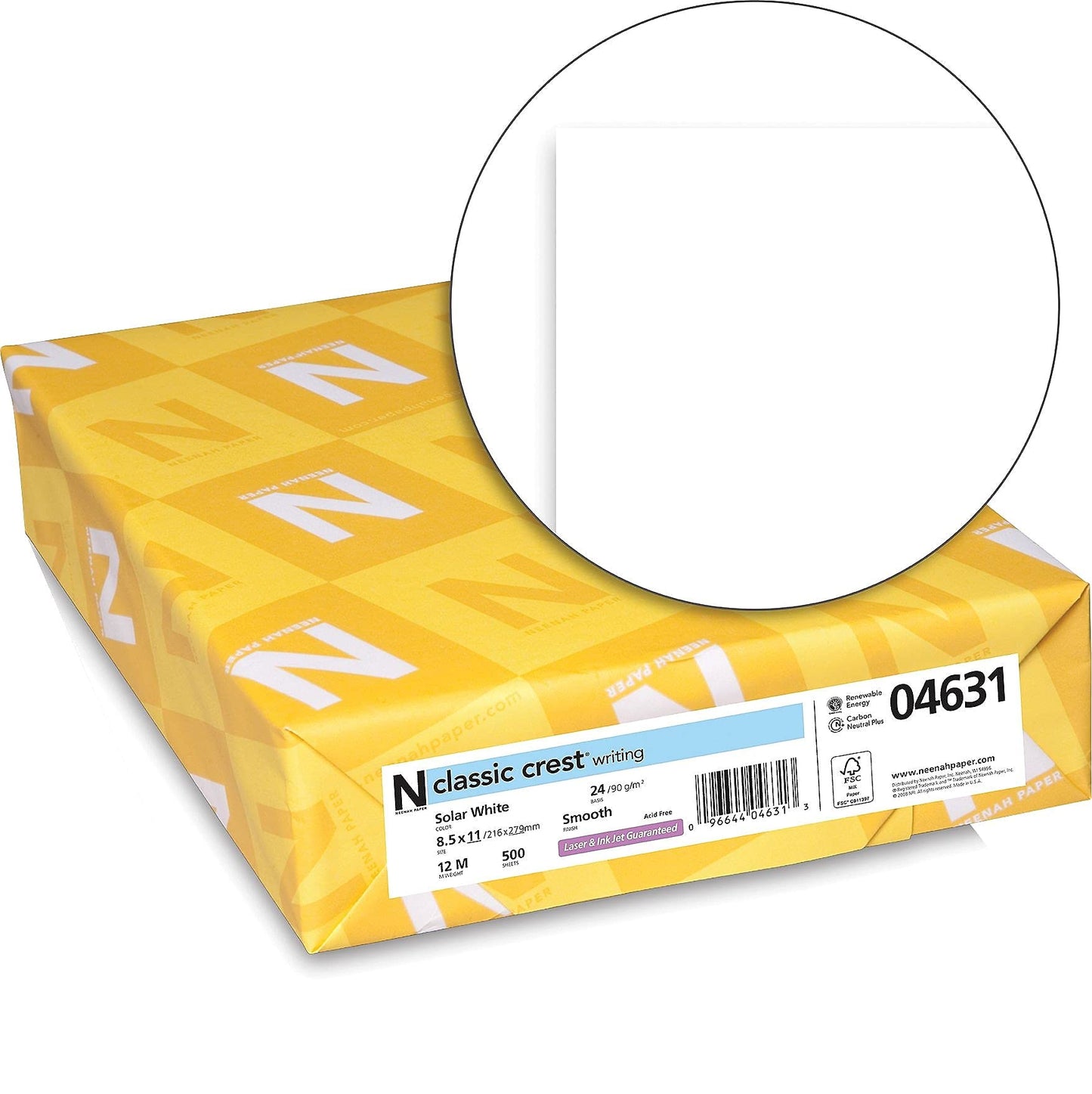 Solar White 8.5 x 11 Paper, 97 Bright, 24 lb, 500 Sheets