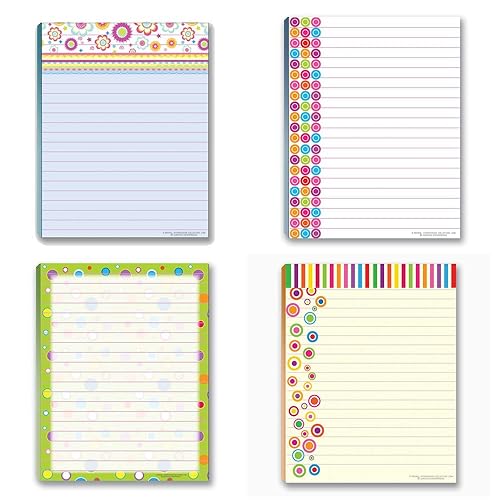 Fun Pattern Notepads, 4 Assorted, Made in USA