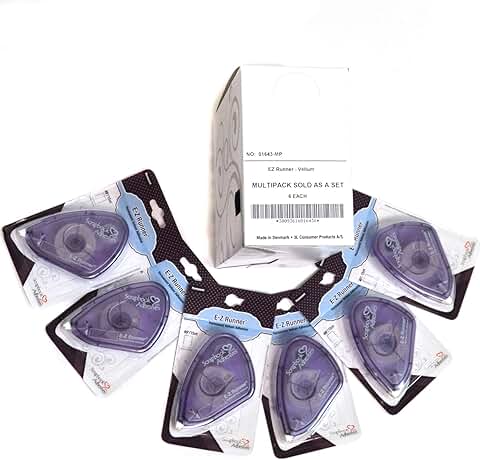 Set of 6 Fine Permanent Adhesive Dispensers, 49'