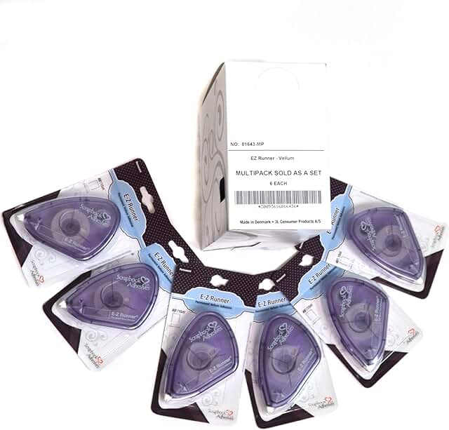 Set of 6 Fine Permanent Adhesive Dispensers, 49'