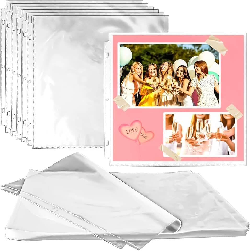 12x12 Inch Clear Scrapbook Page Protectors (100 Pack)