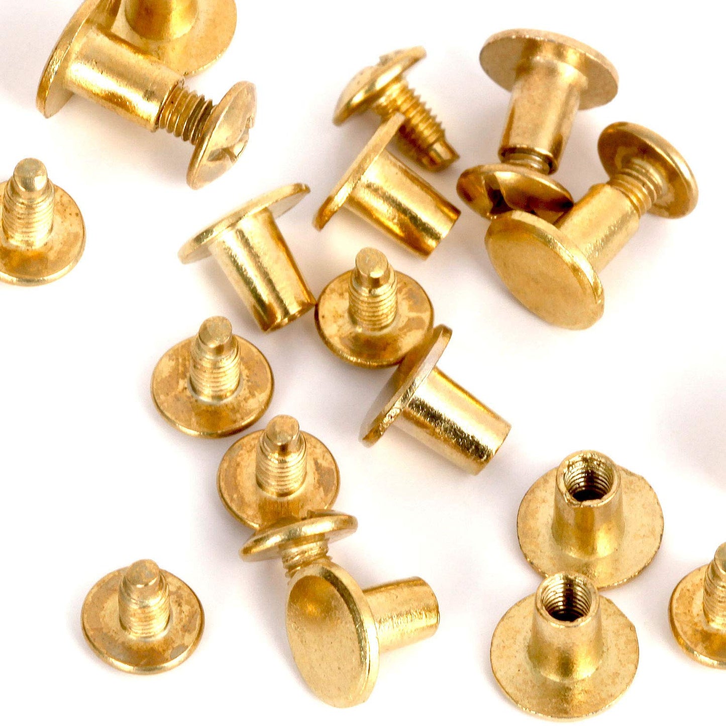 Gold Chicago Screws Buttons for Leather Crafting, 500 Sets