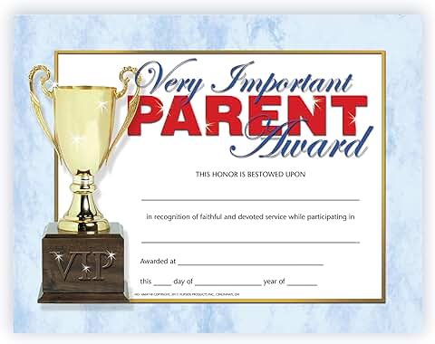 30 Personalized Parent Recognition Certificates with Trophies