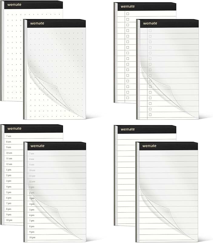 8-Pack Note Pads for Writing and Planning
