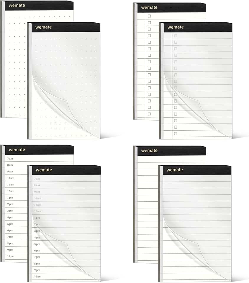 8-Pack Note Pads for Writing and Planning