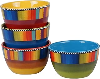 Set of 4 Multicolor 5.25" Dessert and Ice Cream Bowls