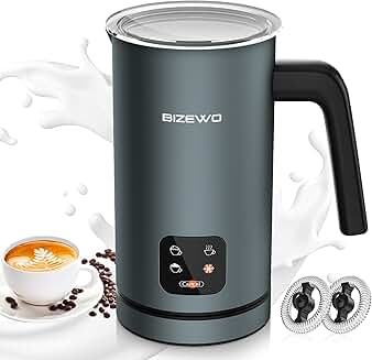 Electric Milk Frother and Steamer for Hot and Cold Drinks