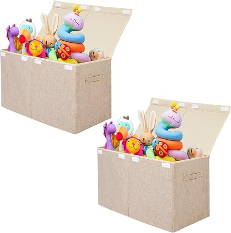 Large Toy Storage Box with Flip-Top Lid
