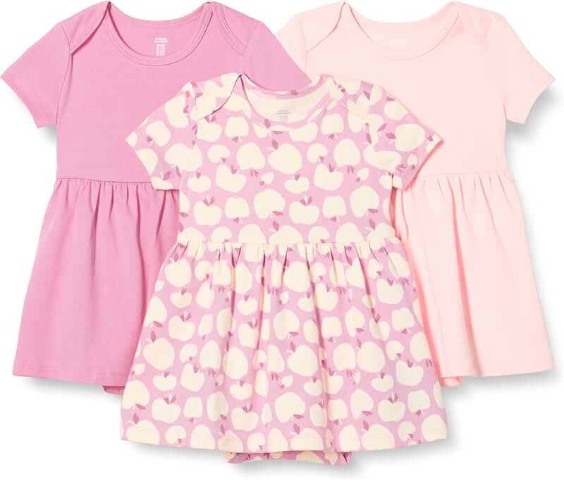 Baby Girls' Short Sleeve Bodysuit Dress Pack of 3