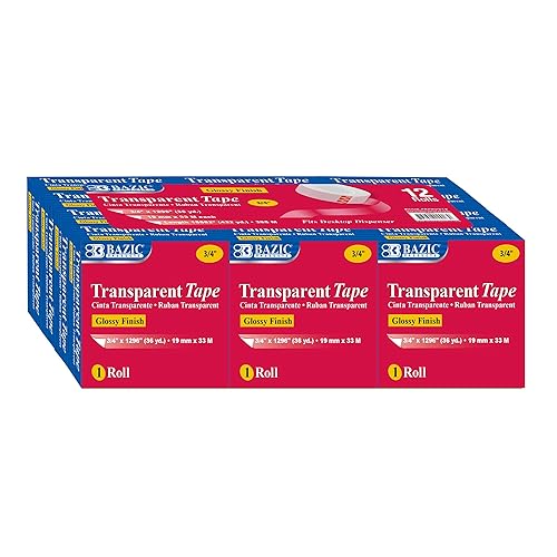 Clear 3/4-inch Tape, 12 Rolls