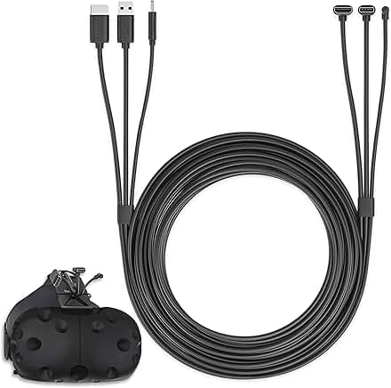 3-in-1 5m Round Cable for HTC Vive Headset and Linkbox