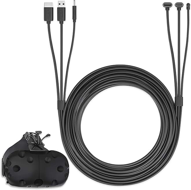 3-in-1 5m Round Cable for HTC Vive Headset and Linkbox