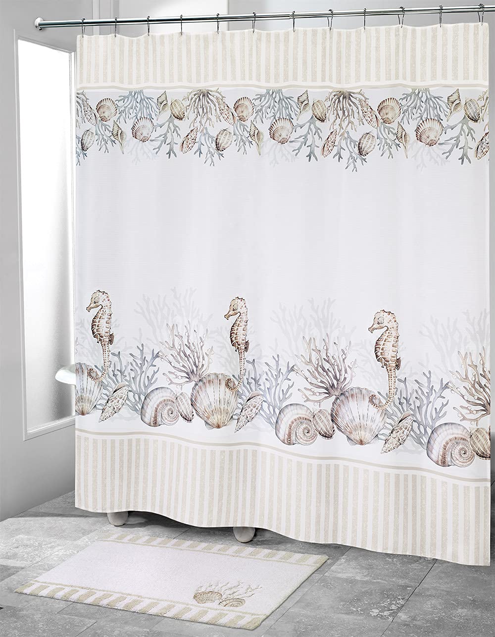 Destin  Shower Curtain, White
