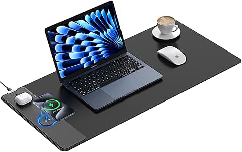 Wireless Charging Mouse Pad with Waterproof Surface