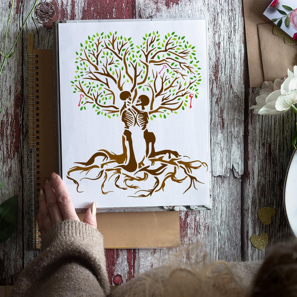 11.8x11.8 Inch Plastic Skull Tree of Life Wall Decor