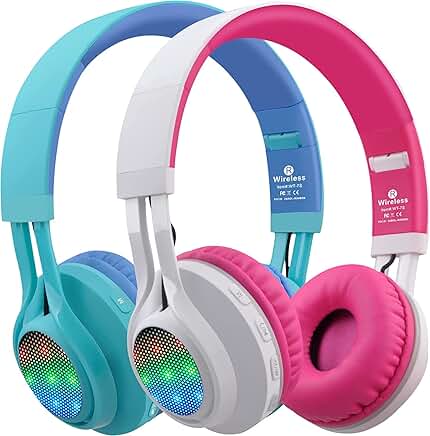Wireless foldable kids headphones with mic